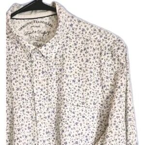 Original Cactus NY Western Men's Large Long Sleeve White Tiny Floral Cowboy Gift